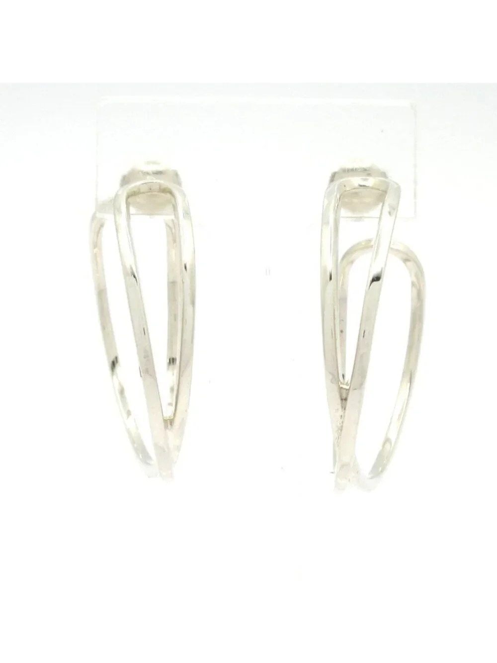 Hermes Earrings Silver External Back